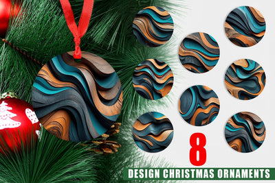 Ornament Wooden Waves Sublimation artnoy 