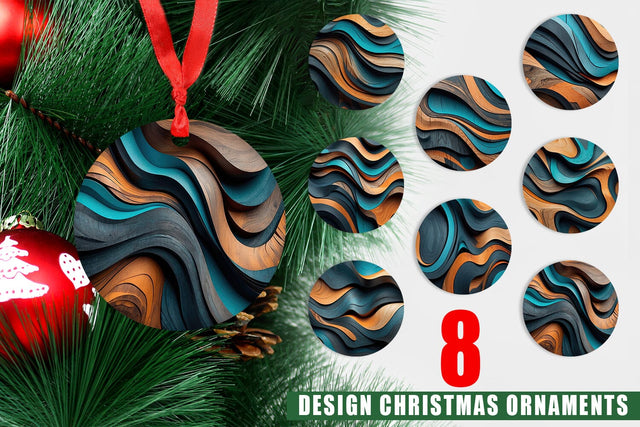 Ornament Wooden Waves Sublimation artnoy 