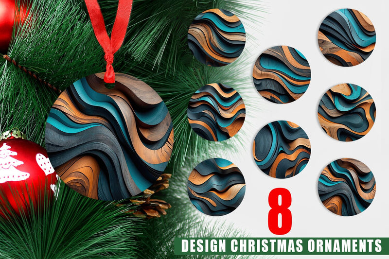 Ornament Wooden Waves Sublimation artnoy 