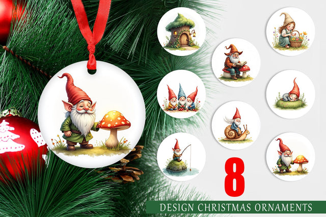 Ornament Woodland Gnomes Sublimation artnoy 