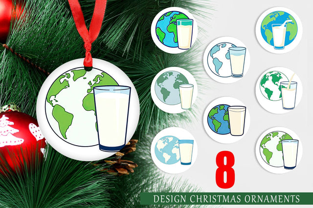 Ornament World with Milk Glass Sublimation artnoy 