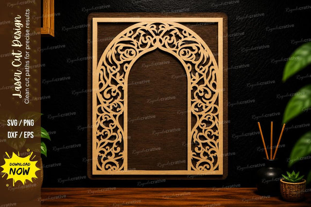 Ornamental Arch Frame Laser Cut SVG Design SVG Regulrcrative 