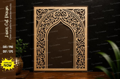 Ornamental Arch Frame Laser Cut SVG Design SVG Regulrcrative 