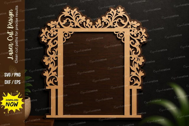 Ornamental Arch Frame Laser Cut SVG Design SVG Regulrcrative 