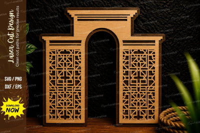 Ornamental Archway Frame Laser Cut Svg Design SVG Regulrcrative 