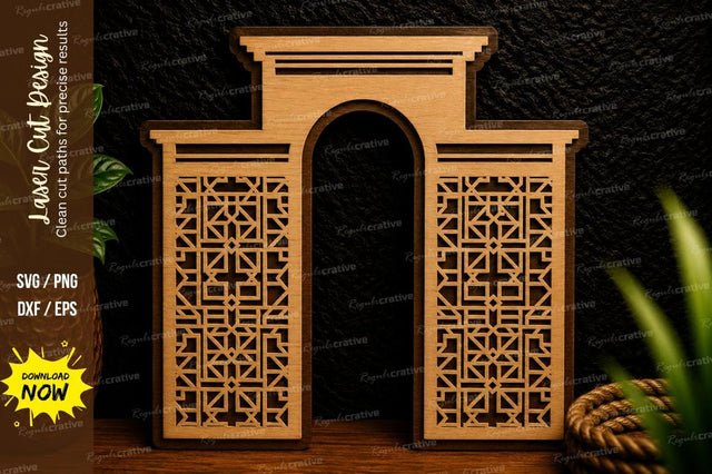 Ornamental Archway Frame Laser Cut Svg Design SVG Regulrcrative 