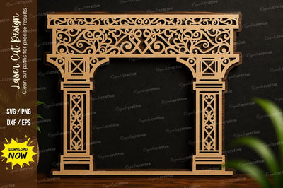 Ornamental Archway Frame Laser Cut SVG Design SVG Regulrcrative 