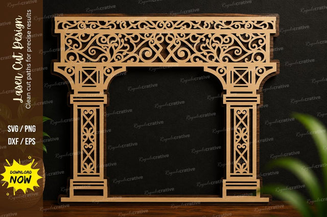 Ornamental Archway Frame Laser Cut SVG Design SVG Regulrcrative 