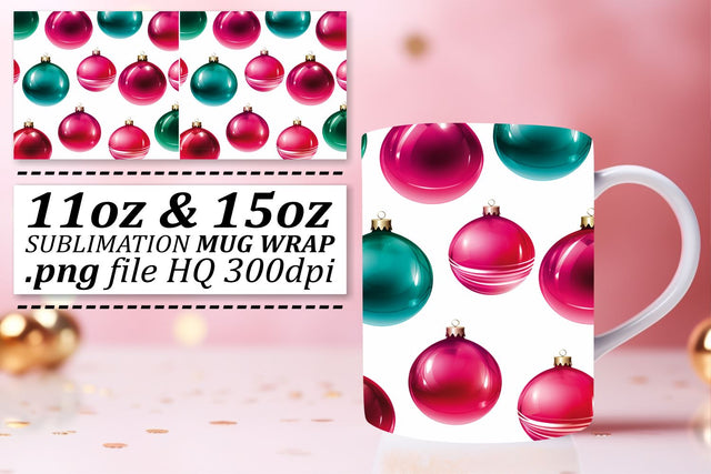 Ornamental Holiday Mug Wrap - Winter Festivity Sublimation afrosvg 