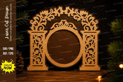 Ornamental Round Frame Laser Cut SVG Design SVG Regulrcrative 