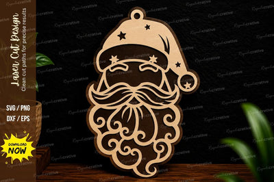 Ornamental Santa Face Laser Cut SVG Design SVG Regulrcrative 