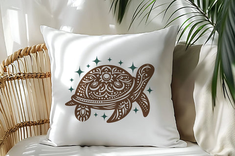 Ornamental Sea Turtle SVG | Tribal Turtle Mandala Cut File SVG Tafti Art 