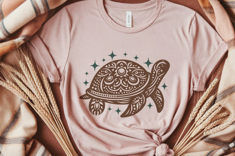 Ornamental Sea Turtle SVG | Tribal Turtle Mandala Cut File SVG Tafti Art 