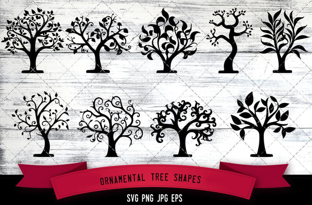 Ornamental Tree Shapes Vector Bundle - JPG, SVG, PNG, EPS - Digital Download with Commercial License for Cricut, Silhouette, Scan N Cut Crafting SVG Loveleen Kaur 
