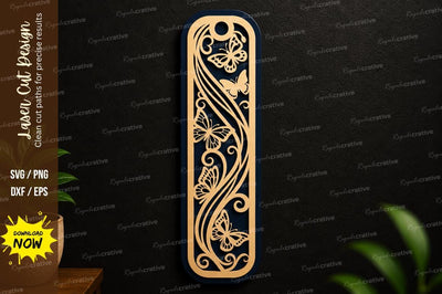 Ornamental Vine Bookmark SVG Laser Cut Bookmark Design SVG Regulrcrative 