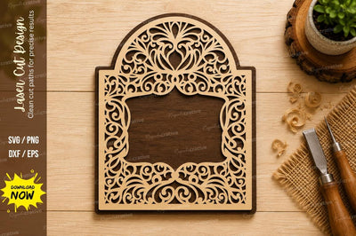 Ornate Arch Frame Laser Cut SVG Design SVG Regulrcrative 