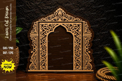 Ornate Archway Frame Laser Cut Svg Design SVG Regulrcrative 