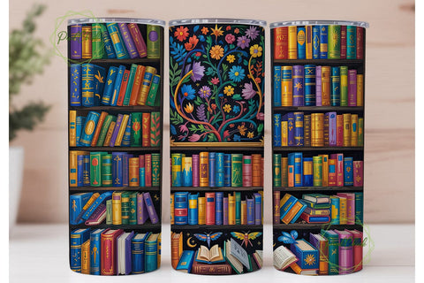Ornate Bookshelf Reader 20oz Tumbler Sublimation PixelChick 