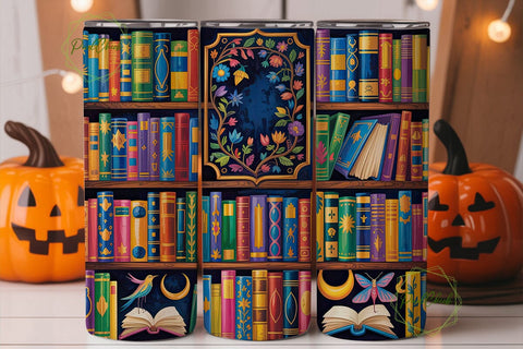 Ornate Bookshelf Reader 20oz Tumbler Sublimation PixelChick 