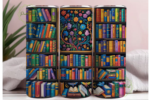 Ornate Bookshelf Reader 20oz Tumbler Sublimation PixelChick 