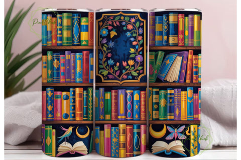 Ornate Bookshelf Reader 20oz Tumbler Sublimation PixelChick 