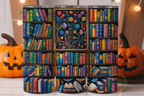 Ornate Bookshelf Reader 20oz Tumbler Sublimation PixelChick 