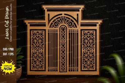 Ornate Door Frame Laser Cut Svg Design SVG Regulrcrative 