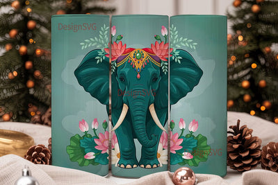 Ornate Elephant 20oz Tumbler Wrap Sublimation DesignSVG 