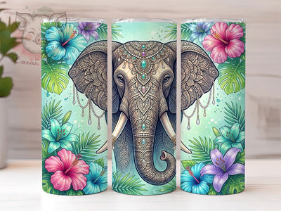 Ornate Elephant Mandala Portrait Art 20oz Tumbler, Ornate Elephant, Mandala Portrait, Intricate Animal, 20oz Tumbler Wrap, Sublimation Design, Spiritual Art, Digital Download Sublimation Lara' s Designs 