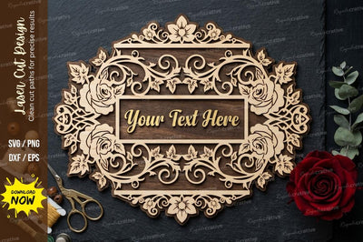 Ornate Floral Frame laser Cut svg Cutting file SVG Regulrcrative 