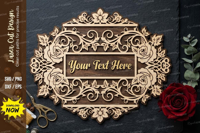 Ornate Floral Frame laser Cut svg Cutting file SVG Regulrcrative 