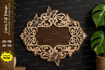 Ornate Floral Frame laser cut svg File, SVG Regulrcrative 