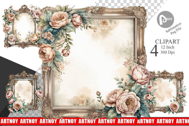 Ornate Frame Clipart Sublimation artnoy 