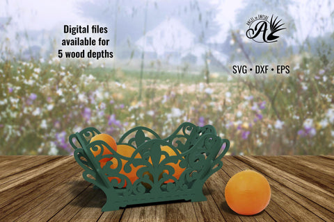 Ornate Fruit Basket SVG files for laser cutter SVG Angel on Empire 