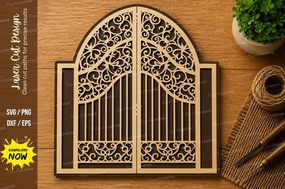 Ornate Gothic Arch Window Laser Cut SVG File SVG Regulrcrative 