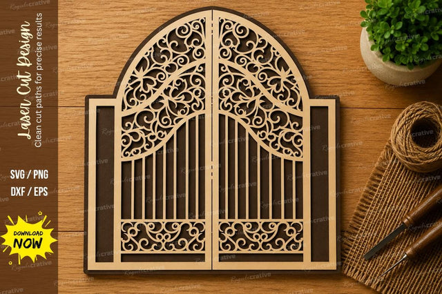 Ornate Gothic Arch Window Laser Cut SVG File SVG Regulrcrative 