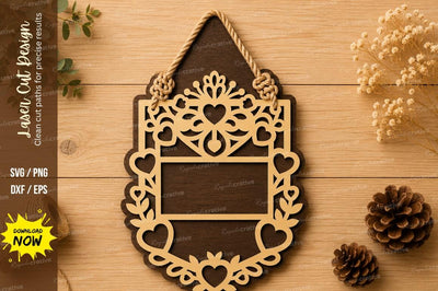 Ornate Hanging Frame Laser Cut SVG Design SVG Regulrcrative 