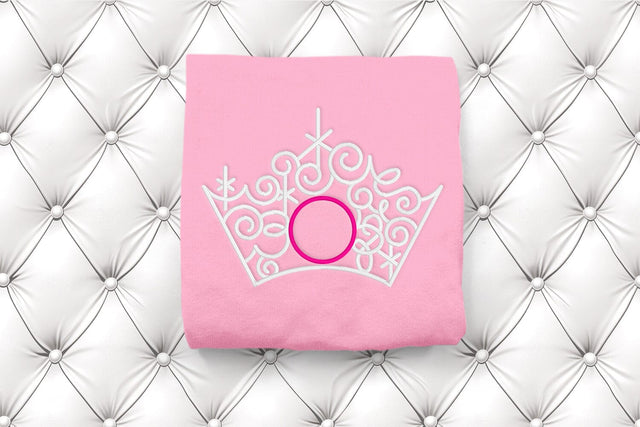 Ornate Magical Tiara with Circle Monogram Frame Embroidery Embroidery/Applique DESIGNS Risa Rocks It 