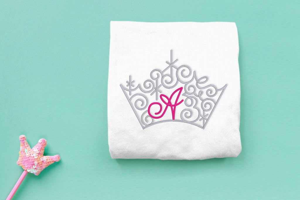 Ornate Magical Tiara with Letter A Embroidery - So Fontsy