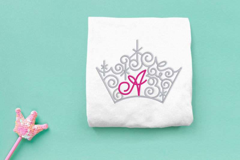 Ornate Magical Tiara with Letter A Embroidery Embroidery/Applique DESIGNS Risa Rocks It 