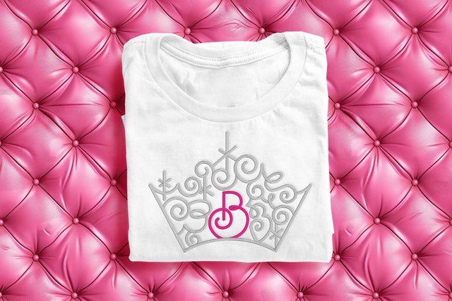 Ornate Magical Tiara with Letter B Embroidery Embroidery/Applique DESIGNS Risa Rocks It 