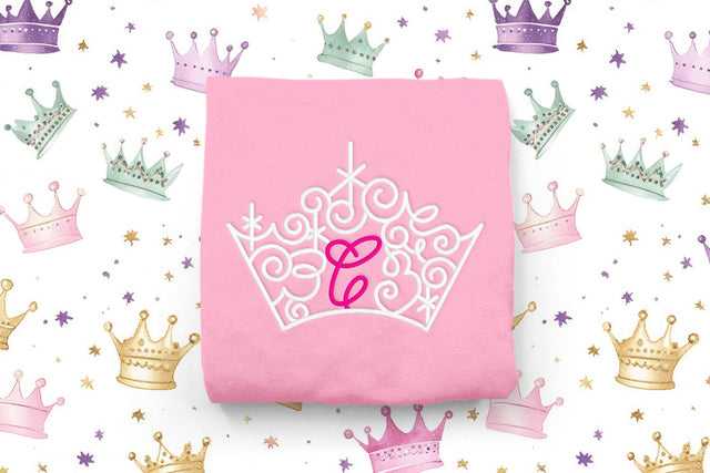 Ornate Magical Tiara with Letter C Embroidery Embroidery/Applique DESIGNS Risa Rocks It 