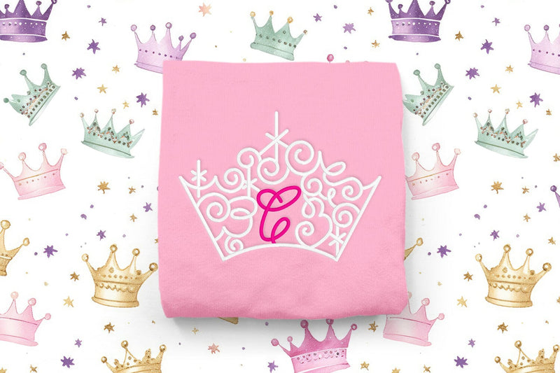 Ornate Magical Tiara with Letter C Embroidery Embroidery/Applique DESIGNS Risa Rocks It 
