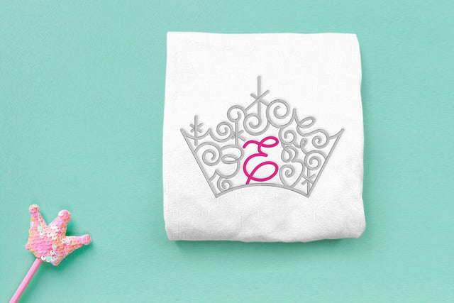 Ornate Magical Tiara with Letter E Embroidery Embroidery/Applique DESIGNS Risa Rocks It 