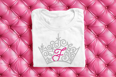 Ornate Magical Tiara with Letter F Embroidery Embroidery/Applique DESIGNS Risa Rocks It 