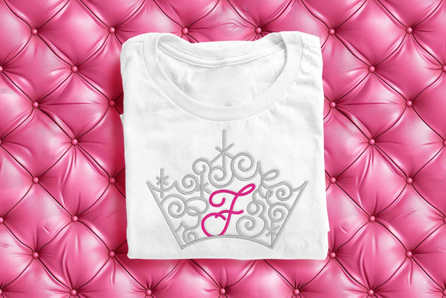 Ornate Magical Tiara with Letter F Embroidery Embroidery/Applique DESIGNS Risa Rocks It 