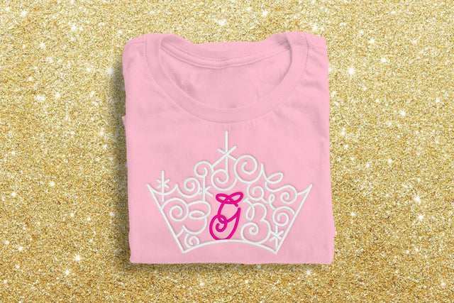 Ornate Magical Tiara with Letter G Embroidery Embroidery/Applique DESIGNS Risa Rocks It 