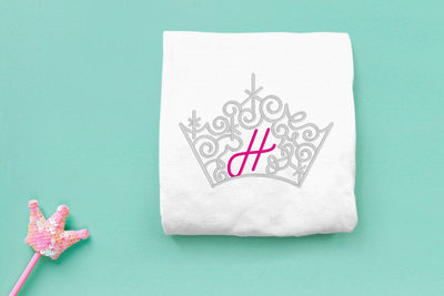 Ornate Magical Tiara with Letter H Embroidery Embroidery/Applique DESIGNS Risa Rocks It 