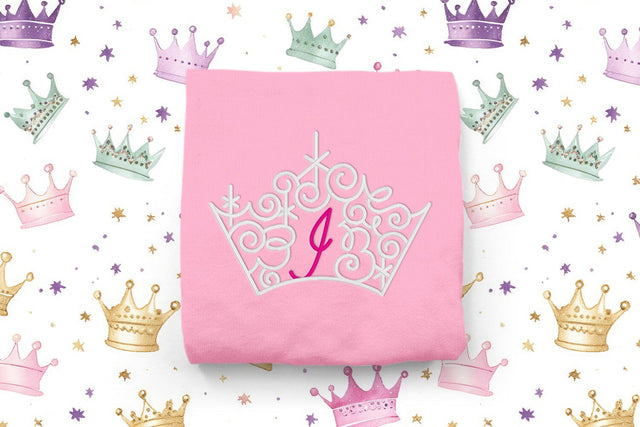 Ornate Magical Tiara with Letter I Embroidery Embroidery/Applique DESIGNS Risa Rocks It 