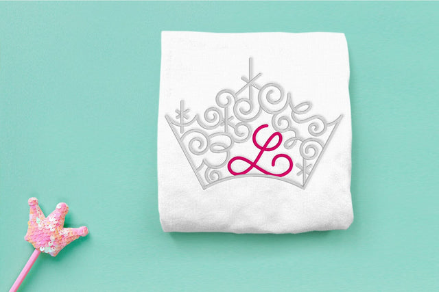 Ornate Magical Tiara with Letter L Embroidery Embroidery/Applique DESIGNS Risa Rocks It 